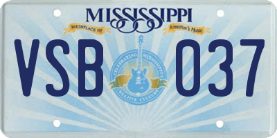 MS license plate VSB037