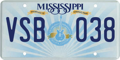 MS license plate VSB038
