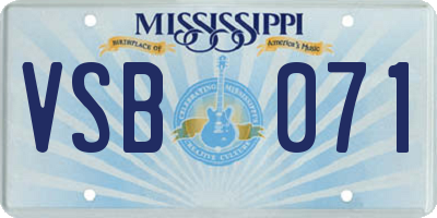 MS license plate VSB071