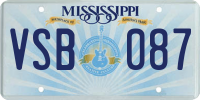 MS license plate VSB087