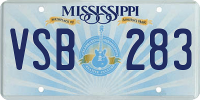 MS license plate VSB283
