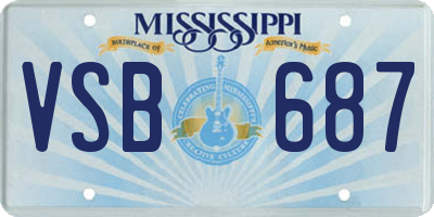 MS license plate VSB687