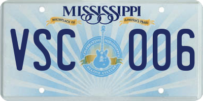 MS license plate VSC006