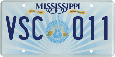 MS license plate VSC011