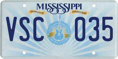 MS license plate VSC035