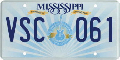 MS license plate VSC061