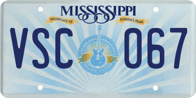 MS license plate VSC067