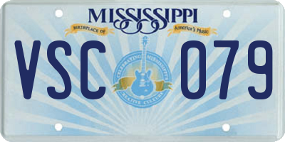 MS license plate VSC079