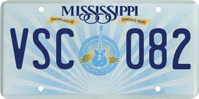 MS license plate VSC082