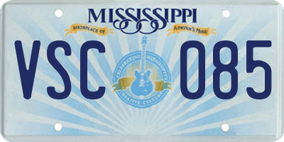 MS license plate VSC085
