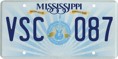 MS license plate VSC087