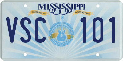 MS license plate VSC101