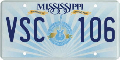 MS license plate VSC106