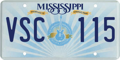 MS license plate VSC115