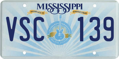 MS license plate VSC139