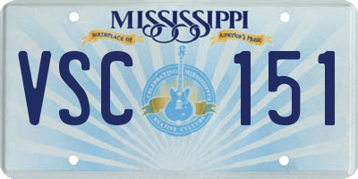 MS license plate VSC151