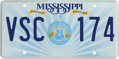 MS license plate VSC174
