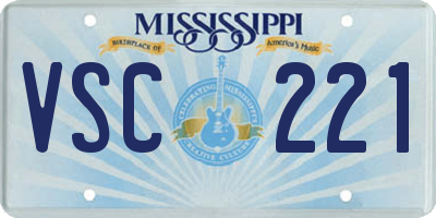 MS license plate VSC221