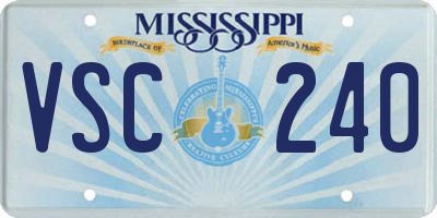 MS license plate VSC240