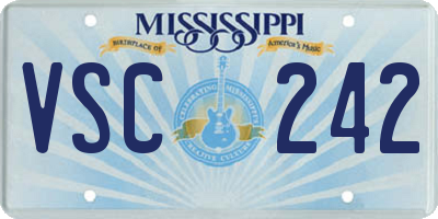 MS license plate VSC242