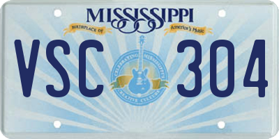 MS license plate VSC304