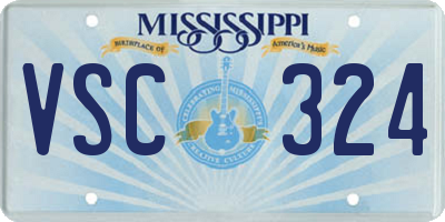 MS license plate VSC324