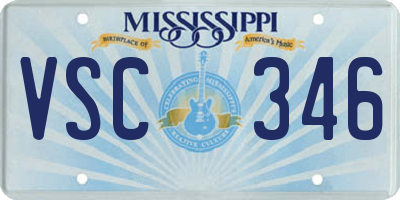 MS license plate VSC346
