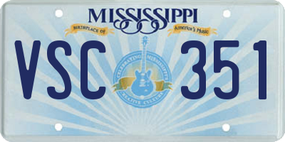 MS license plate VSC351