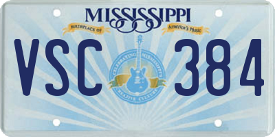 MS license plate VSC384
