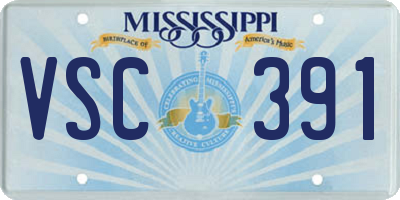 MS license plate VSC391