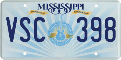 MS license plate VSC398
