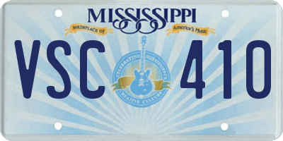MS license plate VSC410