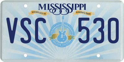 MS license plate VSC530