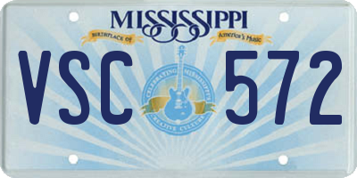 MS license plate VSC572