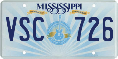 MS license plate VSC726