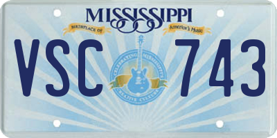 MS license plate VSC743