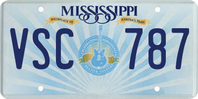 MS license plate VSC787