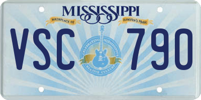 MS license plate VSC790