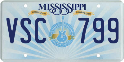 MS license plate VSC799
