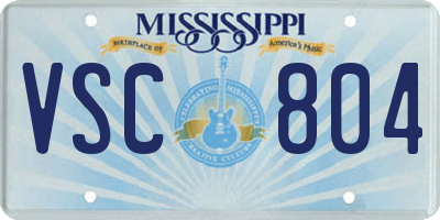 MS license plate VSC804
