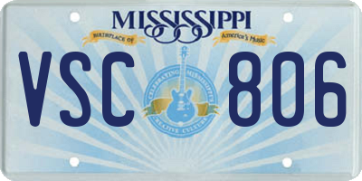 MS license plate VSC806