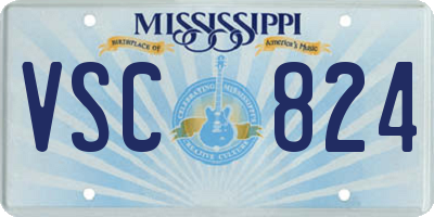 MS license plate VSC824