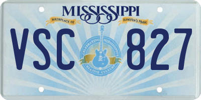 MS license plate VSC827