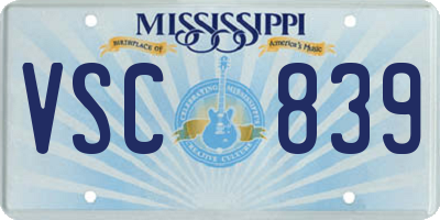 MS license plate VSC839
