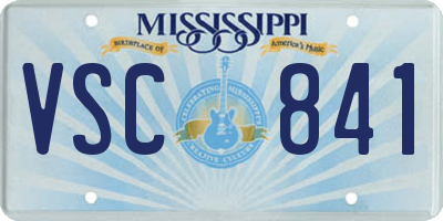 MS license plate VSC841