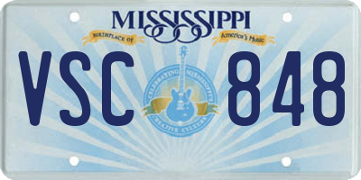 MS license plate VSC848