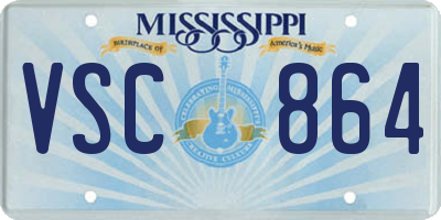 MS license plate VSC864