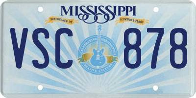 MS license plate VSC878