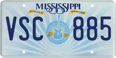 MS license plate VSC885