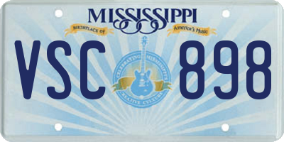MS license plate VSC898